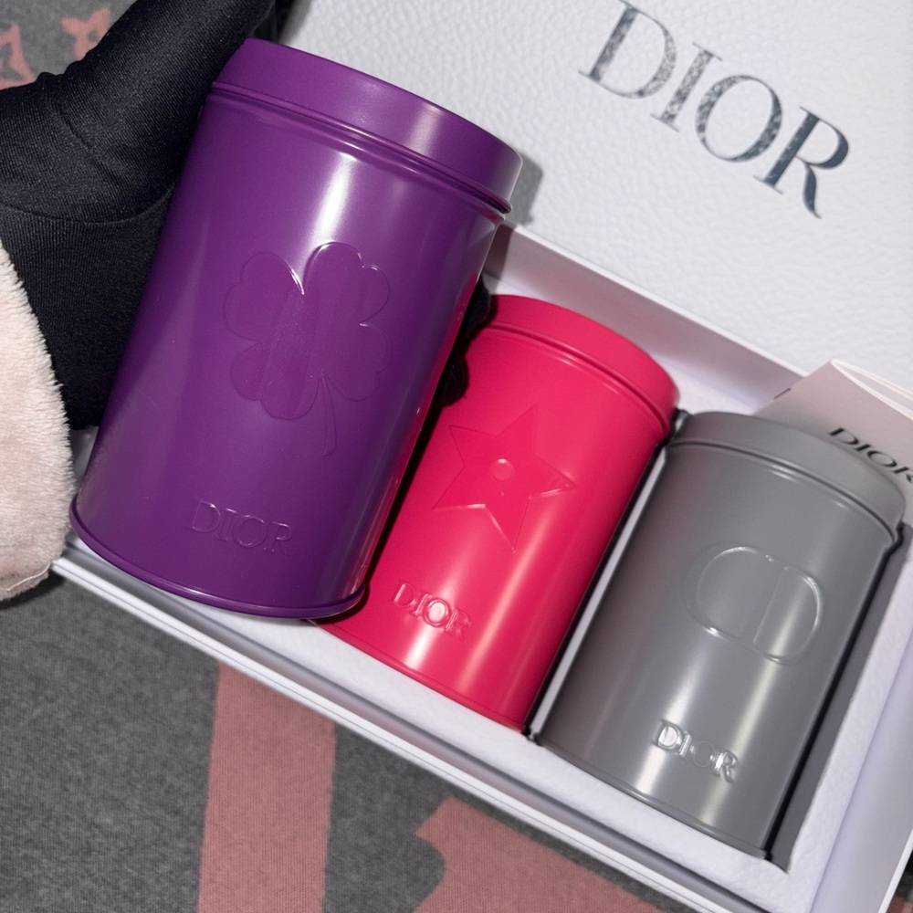 Dior Trio Canister Set in Purple, Pink, and Gray